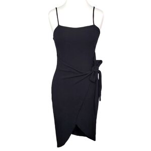 Lulus Elegant Black Wrap Dress Size Medium